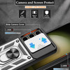 Military Grade Elite Series Hybrid Case with Ring Grip and Camera Lens Cover for Samsung Galaxy S24 - Silver