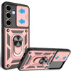 Military Grade Elite Series Hybrid Case with Ring Grip and Camera Lens Cover for Samsung Galaxy S24 - Rose Gold