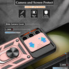 Military Grade Elite Series Hybrid Case with Ring Grip and Camera Lens Cover for Samsung Galaxy S24 - Rose Gold
