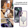 Acrylic Transparent Case with MagSafe Magnetic Ring for Samsung Galaxy S24 - Purple