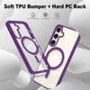 Acrylic Transparent Case with MagSafe Magnetic Ring for Samsung Galaxy S24 - Purple