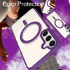 Acrylic Transparent Case with MagSafe Magnetic Ring for Samsung Galaxy S24 - Purple