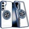Tough Shield Crystal Case with MagSafe Magnetic Ring Holder for Samsung Galaxy S24 Plus - Blue