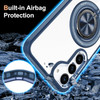 Tough Shield Crystal Case with MagSafe Magnetic Ring Holder for Samsung Galaxy S24 Plus - Blue