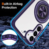 Tough Shield Crystal Case with MagSafe Magnetic Ring Holder for Samsung Galaxy S24 Plus - Purple
