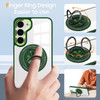 Tough Shield Crystal Case with MagSafe Magnetic Ring Holder for Samsung Galaxy S24 - Green