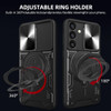 Elite Series Hybrid Case with MagSafe Magnetic Ring Stand and Camera Lens Cover for Samsung Galaxy S24 Plus - Black