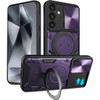 Elite Series Hybrid Case with MagSafe Magnetic Ring Stand and Camera Lens Cover for Samsung Galaxy S24 - Purple