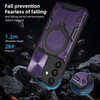 Elite Series Hybrid Case with MagSafe Magnetic Ring Stand and Camera Lens Cover for Samsung Galaxy S24 - Purple