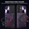 Elite Series Hybrid Case with MagSafe Magnetic Ring Stand and Camera Lens Cover for Samsung Galaxy S24 - Purple