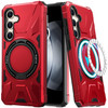 Military Grade TUFF Case with MagSafe Magnetic Rotating Ring Stand for Samsung Galaxy S24 Plus - Red