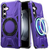 Military Grade TUFF Case with MagSafe Magnetic Rotating Ring Stand for Samsung Galaxy S24 - Purple
