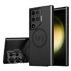 MagSafe Compatible Military Grade Hybrid Case with Camera Ring Stand for Samsung Galaxy S24 Ultra - Black