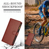Leather Wallet Case with Zipper Pocket for Samsung Galaxy S24 Ultra - Brown
