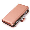 Leather Wallet Case with Zipper Pocket for Samsung Galaxy S24 Ultra - Rose Gold