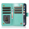 Leather Wallet Case with Zipper Pocket for Samsung Galaxy S24 Ultra - Teal