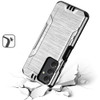 Military Grade Tough Brushed Metal Texture Hybrid Case for Samsung Galaxy A25 5G - Silver