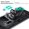 Military Grade Robotic Series Hybrid Case with Ring Grip for Samsung Galaxy A25 5G - Black