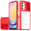 HD Transparent Case with Camera Privacy Cover for Samsung Galaxy A25 5G - Red
