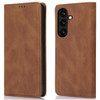 Leather Folio Wallet Case for Samsung Galaxy S24 - Brown