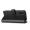 Leather Wallet Case with Zipper Pocket for Samsung Galaxy S24 Plus - Black