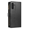 Leather Wallet Case with Zipper Pocket for Samsung Galaxy S24 Plus - Black