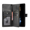 Leather Wallet Case with Zipper Pocket for Samsung Galaxy S24 - Black