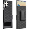 Shell Holster Kickstand Case with Spring Belt Clip for Samsung Galaxy S24 Ultra - Black