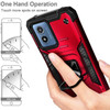 Military Grade Robust Series Dual Layer Hybrid Case with Ring Grip for Motorola Moto G Play 2024 - Red