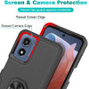 Military Grade TUFF Shockproof Hybrid Armor Case with Ring Grip for Motorola Moto G Play 2024 - Black