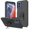 Military Grade TUFF Shockproof Hybrid Armor Case with Ring Grip for Motorola Moto G Play 2024 - Black