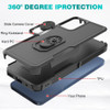 Military Grade TUFF Shockproof Hybrid Armor Case with Ring Grip for Motorola Moto G Play 2024 - Black