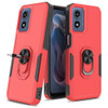 Military Grade TUFF Shockproof Hybrid Armor Case with Ring Grip for Motorola Moto G Play 2024 - Red