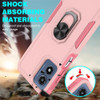 Military Grade TUFF Shockproof Hybrid Armor Case with Ring Grip for Motorola Moto G Play 2024 - Pink