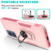 Military Grade TUFF Shockproof Hybrid Armor Case with Ring Grip for Motorola Moto G Play 2024 - Pink