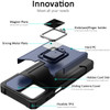 Military Grade All-In-One Ring Stand Card Case for Motorola Moto G Play 2024 - Blue