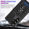 Military Grade All-In-One Ring Stand Card Case for Samsung Galaxy S24 Ultra - Black