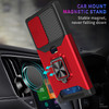 Military Grade All-In-One Ring Stand Card Case for Samsung Galaxy S24 Ultra - Red