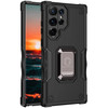 Military Grade Shockproof Hybrid Case with Ring Holder for Samsung Galaxy S24 Ultra - Black