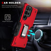 Military Grade Shockproof Hybrid Case with Ring Holder for Samsung Galaxy S24 Ultra - Red