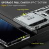Military Grade Ring Holder Case with Camera Lens Cover for Samsung Galaxy S24 Ultra - Grey