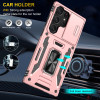 Military Grade Ring Holder Case with Camera Lens Cover for Samsung Galaxy S24 Ultra - Rose Gold