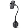 Heavy Duty Cup Holder Phone Mount with Flexible Gooseneck and 360 Degree Rotation - Black