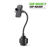 Heavy Duty Cup Holder Phone Mount with Flexible Gooseneck and 360 Degree Rotation - Black