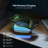 Qi Certified 15W Fast Wireless Charging Pad with Night Light - White