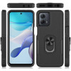Military Grade TUFF Shockproof Hybrid Armor Case with Ring Grip for Motorola Moto G Power 5G 2024 - Black