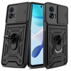 Military Grade Elite Series Hybrid Case with Ring Grip and Camera Lens Cover for Motorola Moto G Power 5G 2024 - Black