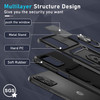 Military Grade Hybrid Case with Ring Grip and Camera Lens Protector for Motorola Moto G Power 5G 2024 - Black