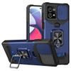 Military Grade All-In-One Ring Stand Card Case for Motorola Moto G Power 5G 2024 - Blue