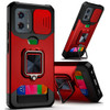 Military Grade All-In-One Ring Stand Card Case for Motorola Moto G Power 5G 2024 - Red